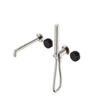 Nero Serenity Progressive Shower System With Spout With Marquina Black Handle And Slim Shower Brushed Nickel