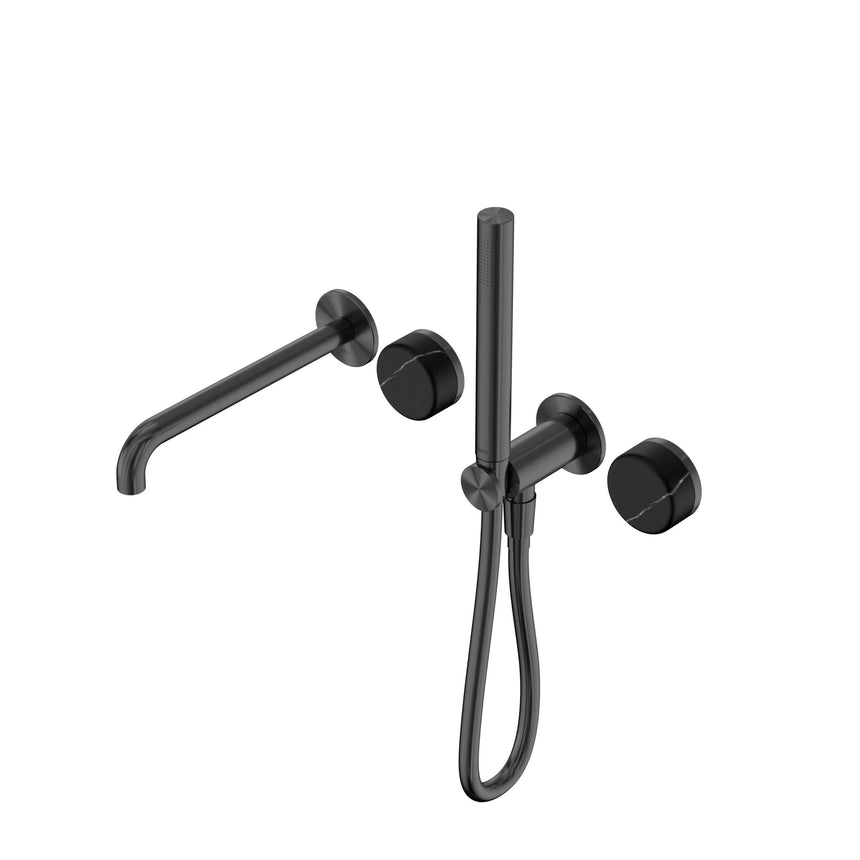Nero Serenity Progressive Shower System With Spout With Marquina Black Handle And Slim Shower Gun Metal Tapware Nero Default Title