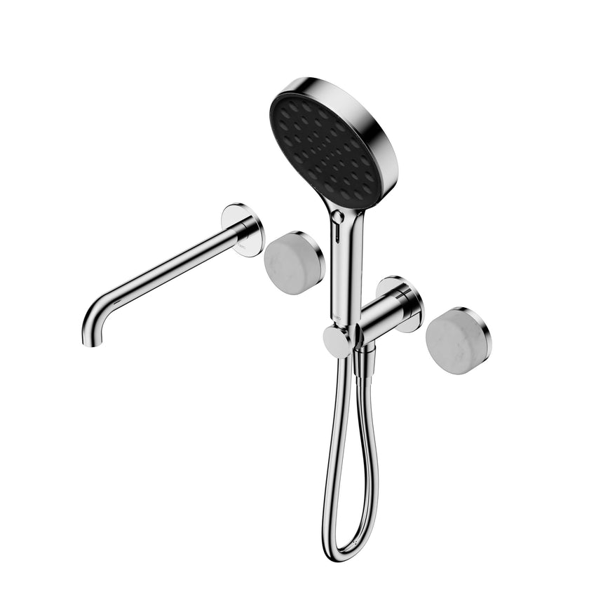 Nero Serenity Progressive Shower System With Spout With Carrara Handle And Nero Serenity Hand Shower Chrome Tapware Nero Default Title