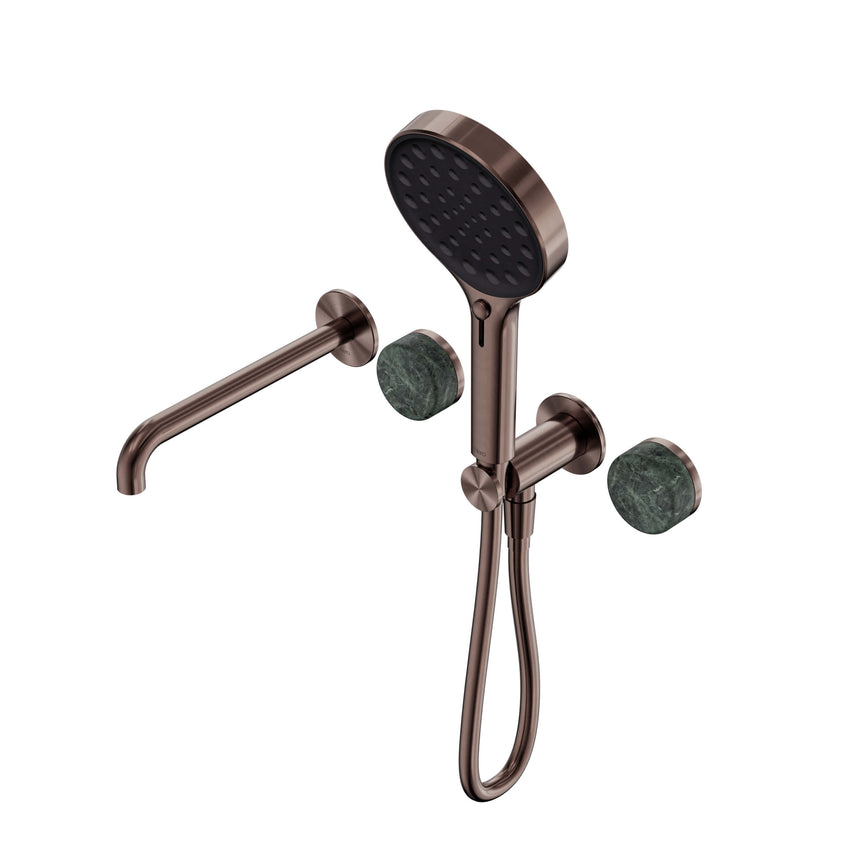 Nero Serenity Progressive Shower System With Spout With Verde Alpi Handle And Nero Serenity Hand Shower Brushed Bronze Tapware Nero Default Title