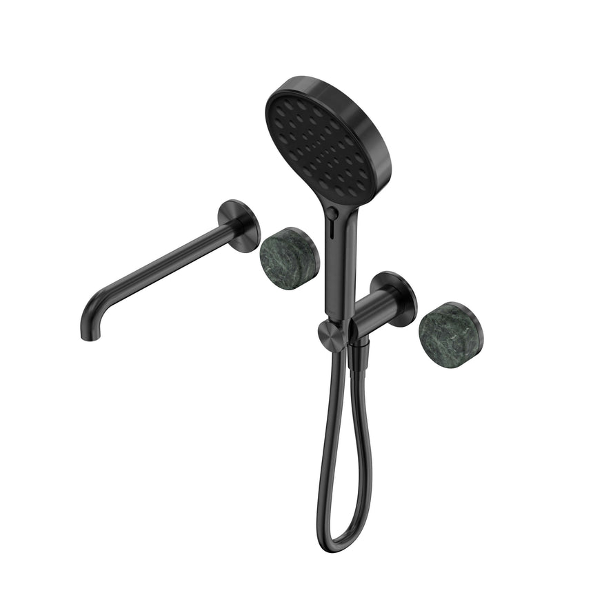 Nero Serenity Progressive Shower System With Spout With Verde Alpi Handle And Nero Serenity Hand Shower Gun Metal Tapware Nero Default Title