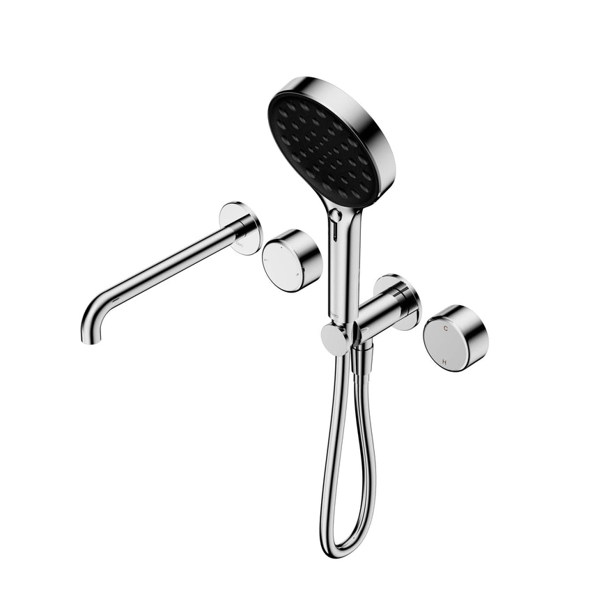Nero Serenity Progressive Shower System With Spout With Metal Handle And Nero Serenity Hand Shower Chrome Tapware Nero Default Title