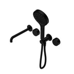 Nero Serenity Progressive Shower System With Spout With Metal Handle And Nero Serenity Hand Shower Matte Black