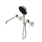Nero Serenity Progressive Shower System With Spout With Metal Handle And Nero Serenity Hand Shower Brushed Nickel