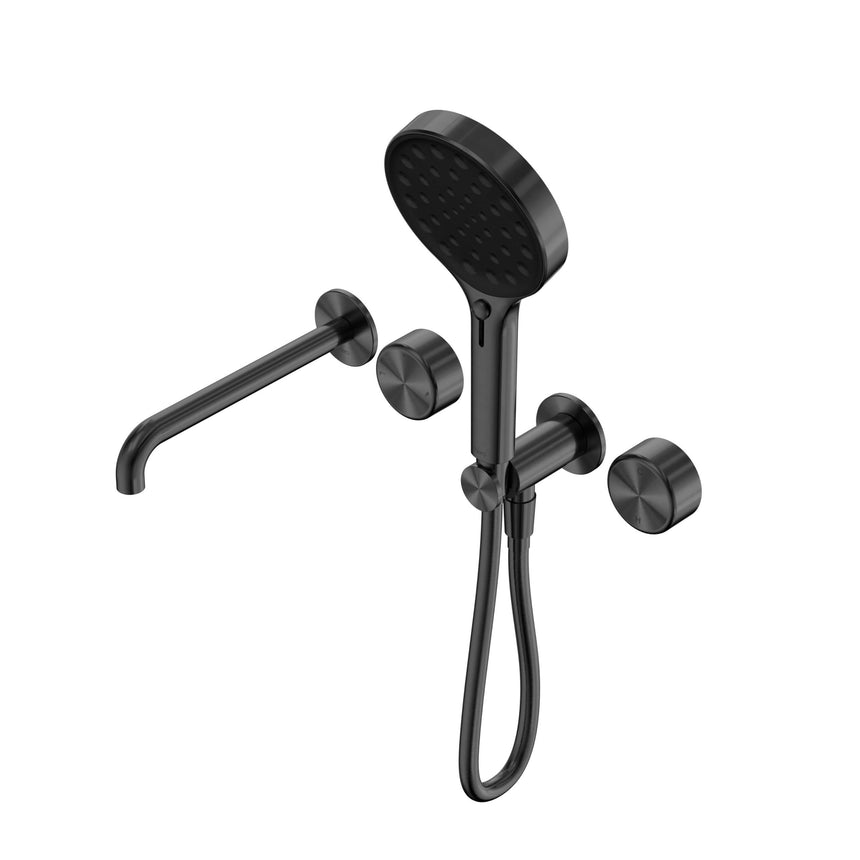 Nero Serenity Progressive Shower System With Spout With Metal Handle And Nero Serenity Hand Shower Gun Metal Tapware Nero Default Title