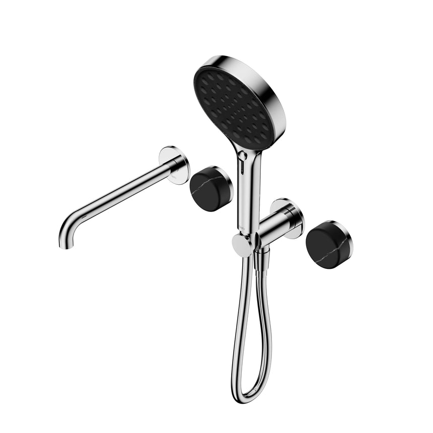 Nero Serenity Progressive Shower System With Spout With Marquina Black Handle And Nero Serenity Hand Shower Chrome Tapware Nero Default Title