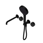 Nero Serenity Progressive Shower System With Spout With Marquina Black Handle And Nero Serenity Hand Shower Matte Black
