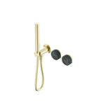 Nero Serenity Progressive Shower System With Verde Alpi Handle And Slim Shower Brushed Gold