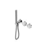 Nero Serenity Progressive Shower System With Arabescato Corchia Handle And Slim Shower Chrome