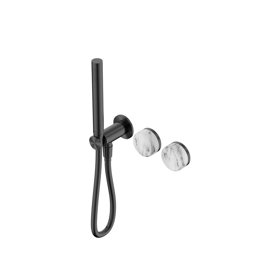 Nero Serenity Progressive Shower System With Arabescato Corchia Handle And Slim Shower Gun Metal Tapware Nero Default Title