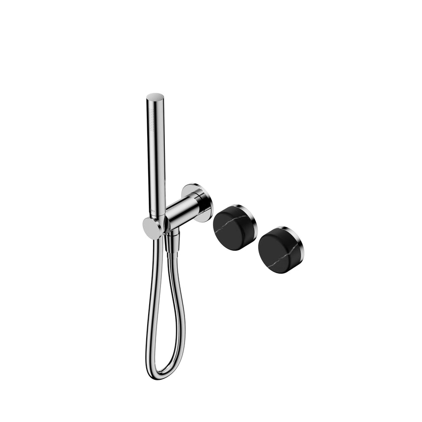 Nero Serenity Progressive Shower System With Marquina Black Handle And Slim Shower Chrome Tapware Nero Default Title
