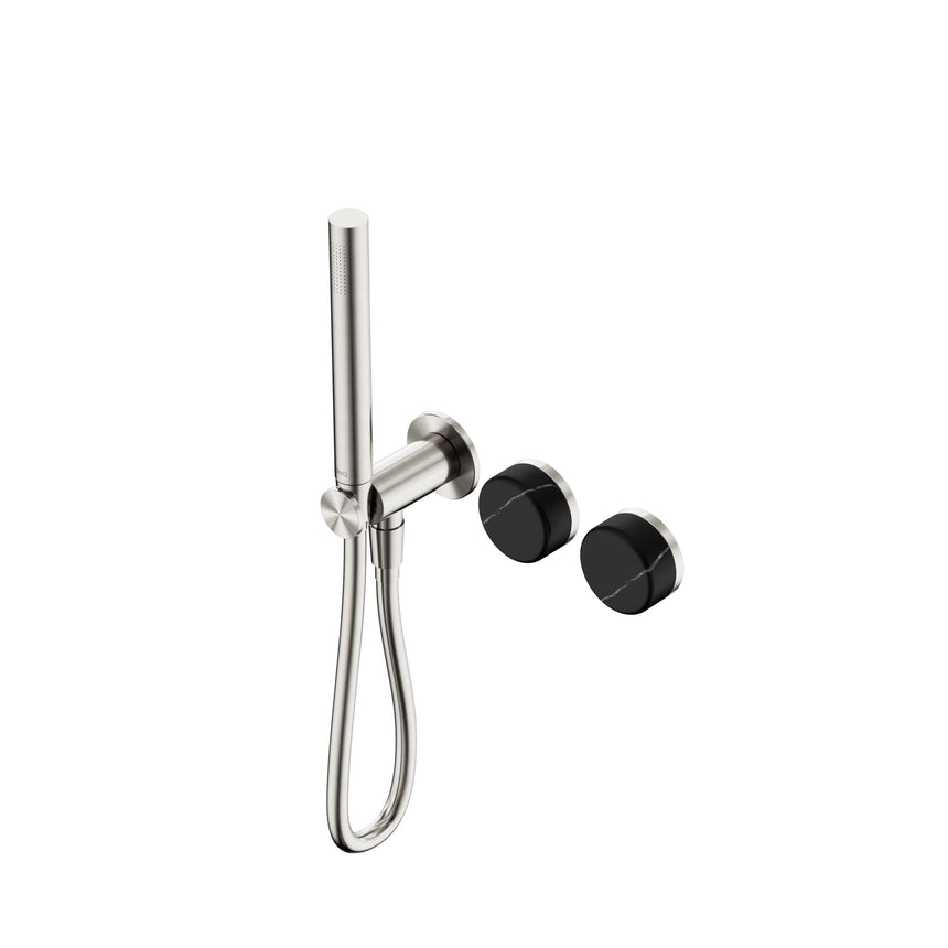Nero Serenity Progressive Shower System With Marquina Black Handle And Slim Shower Brushed Nickel Tapware Nero Default Title