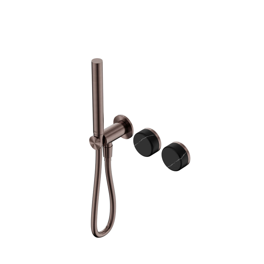 Nero Serenity Progressive Shower System With Marquina Black Handle And Slim Shower Brushed Bronze Tapware Nero Default Title