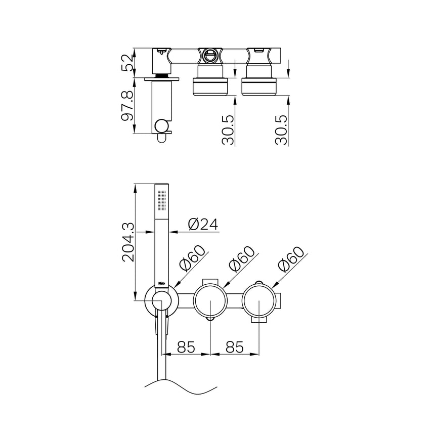 Nero Serenity Progressive Shower System With Marquina Black Handle And Slim Shower Brushed Gold Tapware Nero