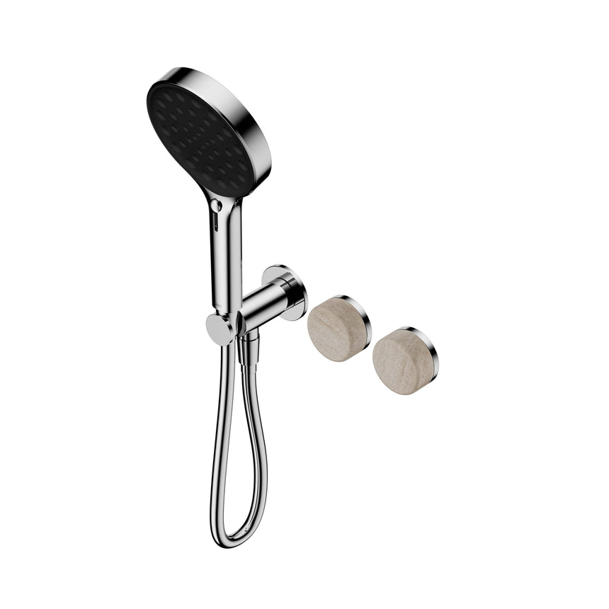 Nero Serenity Progressive Shower System With Rome Travertine Handle And Nero Serenity Hand Shower Chrome Tapware Nero Default Title