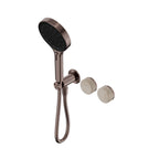 Nero Serenity Progressive Shower System With Rome Travertine Handle And Nero Serenity Hand Shower Brushed Bronze