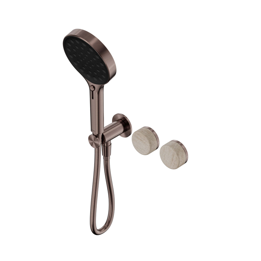 Nero Serenity Progressive Shower System With Rome Travertine Handle And Nero Serenity Hand Shower Brushed Bronze Tapware Nero Default Title