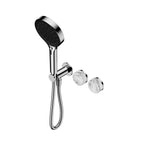 Nero Serenity Progressive Shower System With Arabescato Corchia Handle And Nero Serenity Hand Shower Chrome