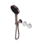 Nero Serenity Progressive Shower System With Arabescato Corchia Handle And Nero Serenity Hand Shower Brushed Bronze