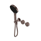 Nero Serenity Progressive Shower System With Metal Handle And Nero Serenity Hand Shower Brushed Bronze