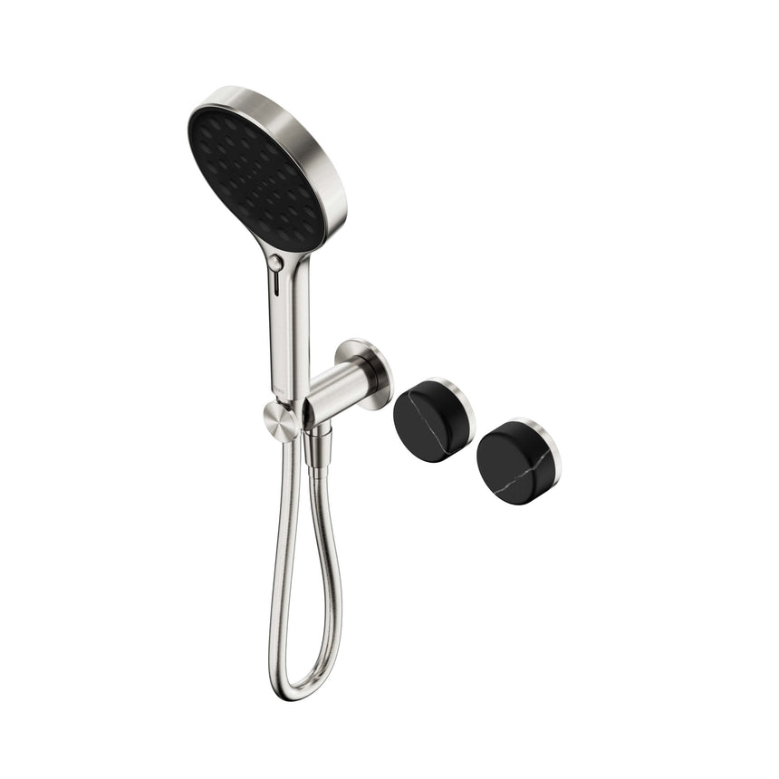 Nero Serenity Progressive Shower System With Marquina Black Handle And Nero Serenity Hand Shower Brushed Nickel Tapware Nero Default Title