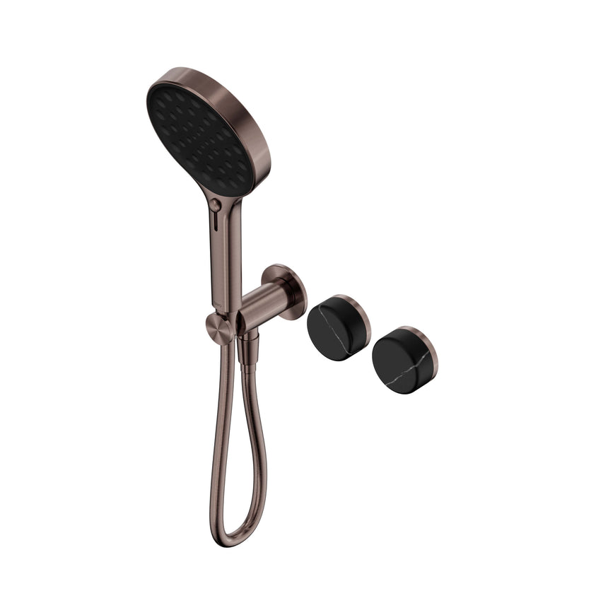 Nero Serenity Progressive Shower System With Marquina Black Handle And Nero Serenity Hand Shower Brushed Bronze Tapware Nero Default Title