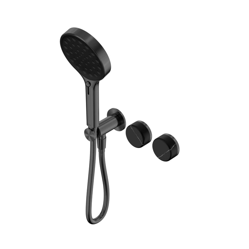 Nero Serenity Progressive Shower System With Marquina Black Handle And Nero Serenity Hand Shower Gun Metal Tapware Nero Default Title