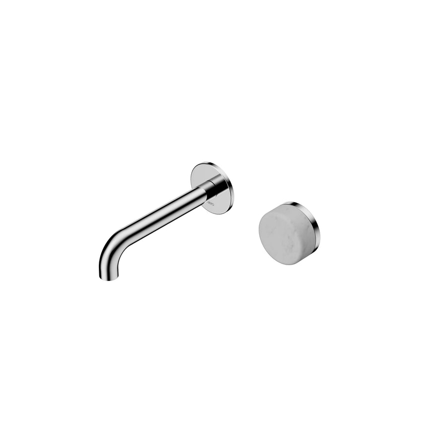 Nero Serenity Progressive Wall Basin Mixer 160mm Spout With Carrara Handle Chrome Tapware Nero Default Title