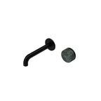Nero Serenity Progressive Wall Basin Mixer 160mm Spout With Verde Alpi Handle Matte Black