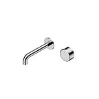 Nero Serenity Progressive Wall Basin Mixer 160mm Spout With Metal Handle Chrome