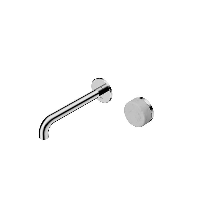 Nero Serenity Progressive Wall Basin Mixer 185mm Spout With Carrara Handle Chrome Tapware Nero Default Title