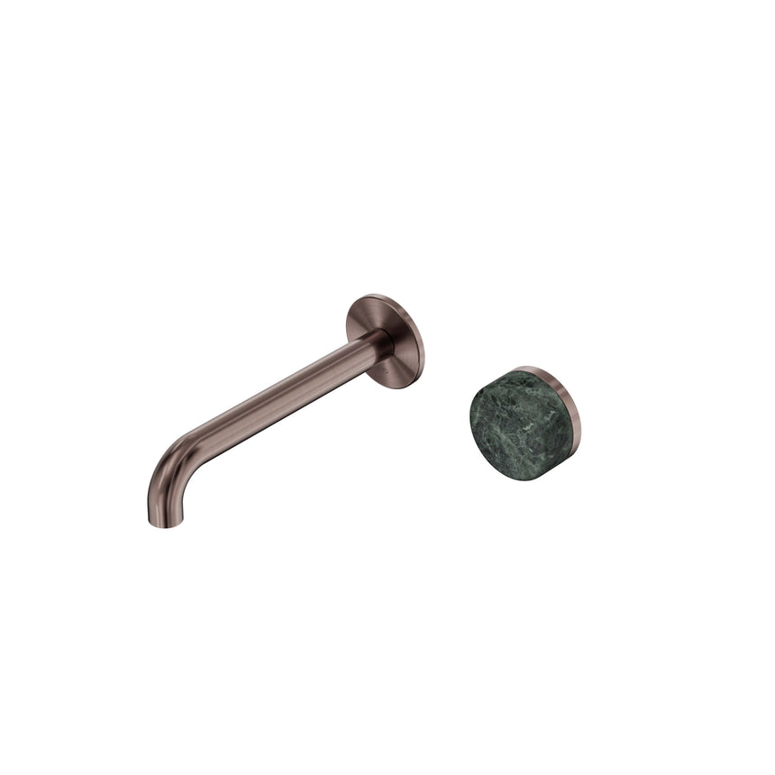 Nero Serenity Progressive Wall Basin Mixer 185mm Spout With Verde Alpi Handle Brushed Bronze Tapware Nero Default Title