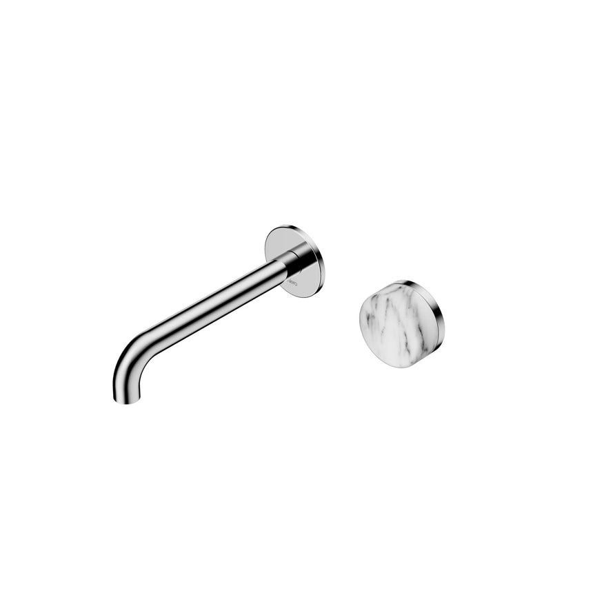 Nero Serenity Progressive Wall Basin Mixer 185mm Spout With Arabescato Corchia Handle Chrome Tapware Nero Default Title