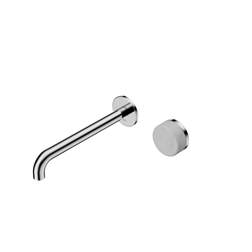 Nero Serenity Progressive Wall Basin Mixer 220mm Spout With Carrara Handle Chrome Tapware Nero Default Title