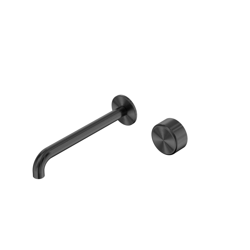 Nero Serenity Progressive Wall Basin Mixer 220mm Spout With Metal Handle Gun Metal Tapware Nero Default Title