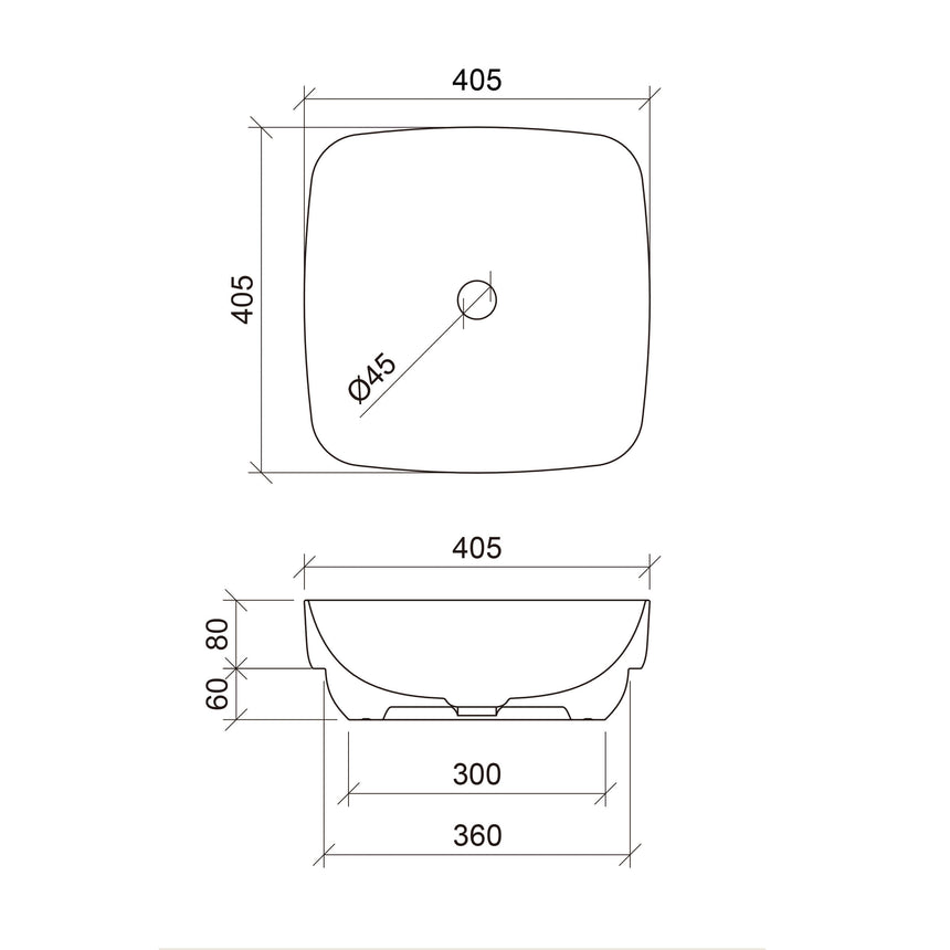 Addison Basin 400mm Matt White Bathroom Basin Timberline