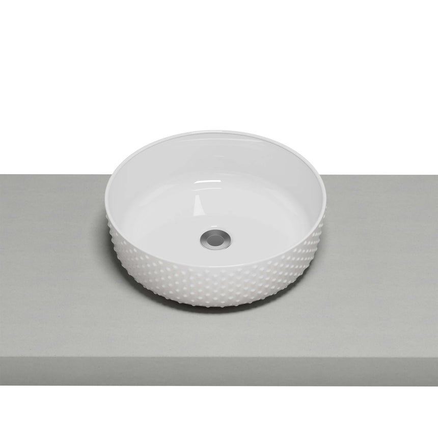Allure Dimple Basin 360mm Gloss White Bathroom Basin Timberline