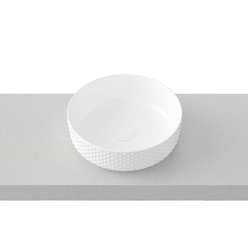 Allure Dimple Basin 360mm Matt White Bathroom Basin Timberline