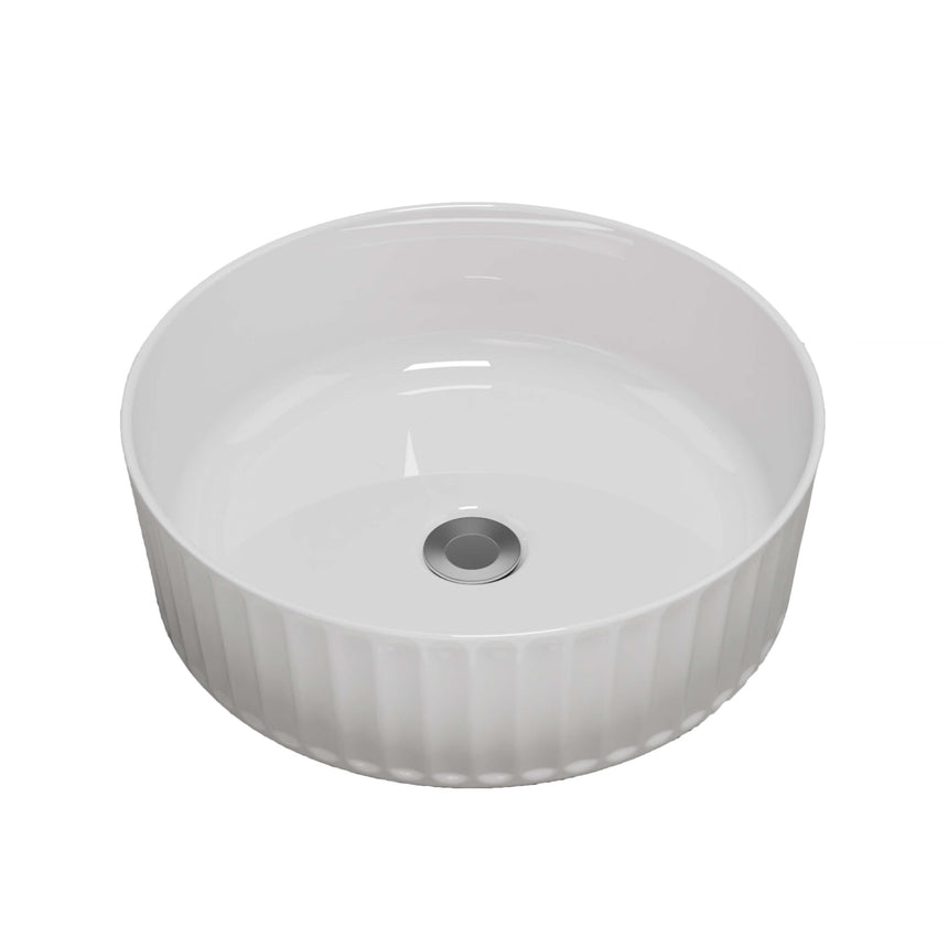 Allure Flute Basin 365mm Gloss White Bathroom Basin Timberline Default Title