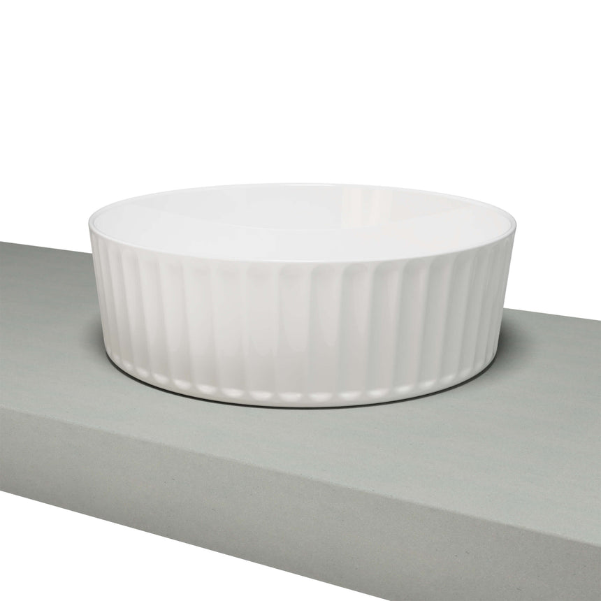 Allure Flute Basin 365mm Gloss White Bathroom Basin Timberline