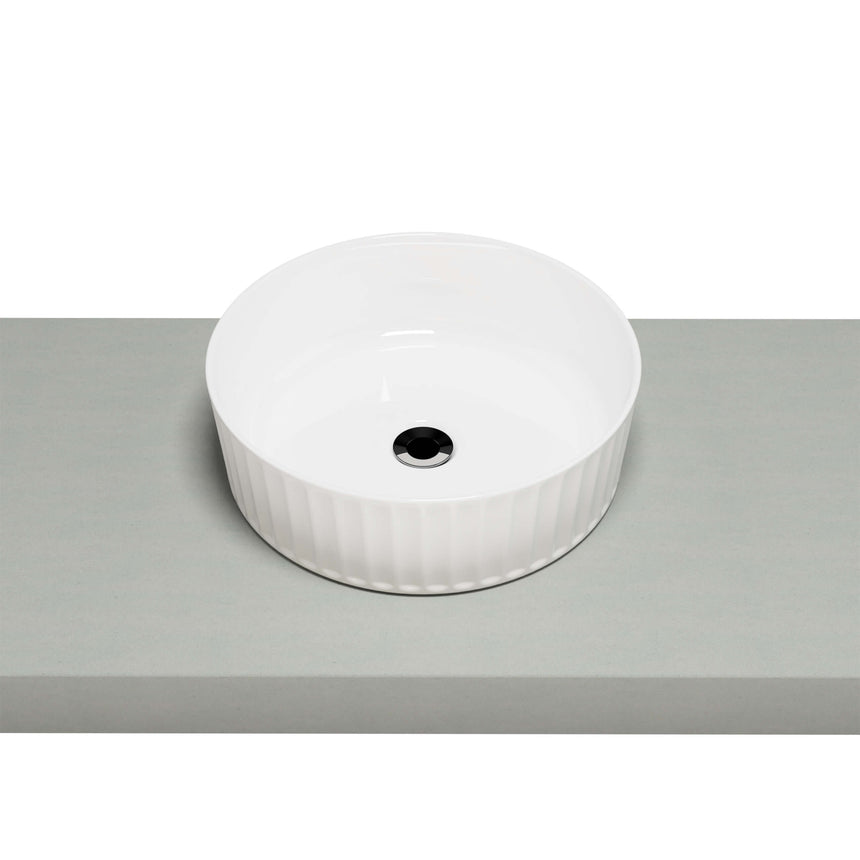 Allure Flute Basin 365mm Gloss White Bathroom Basin Timberline