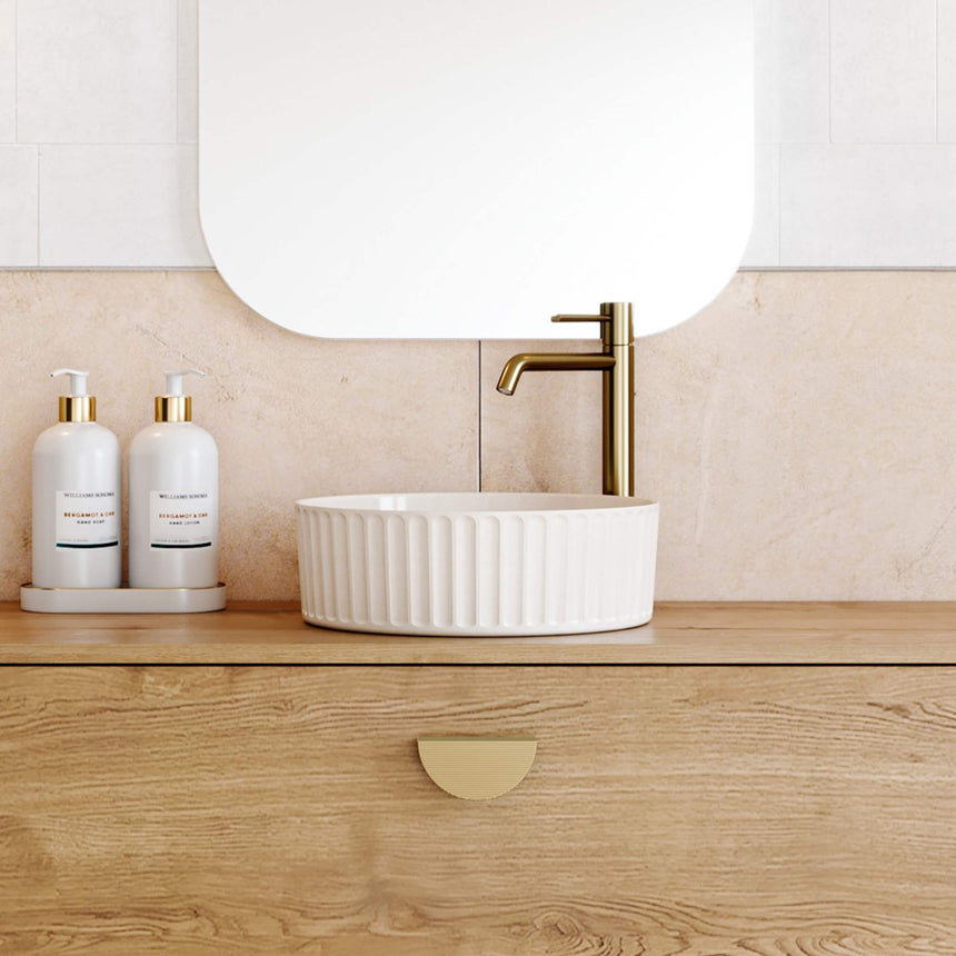 Allure Flute Basin 365mm Gloss White Bathroom Basin Timberline