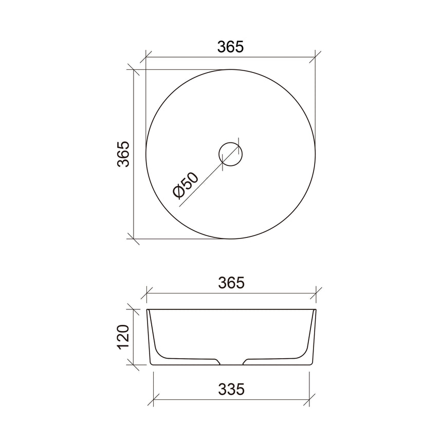 Allure Flute Basin 365mm Gloss White Bathroom Basin Timberline