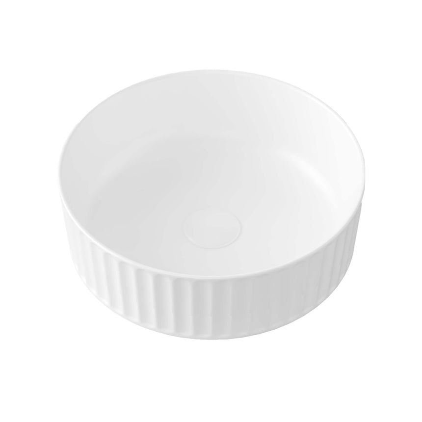Allure Flute Basin 365mm Matt White Bathroom Basin Timberline Default Title