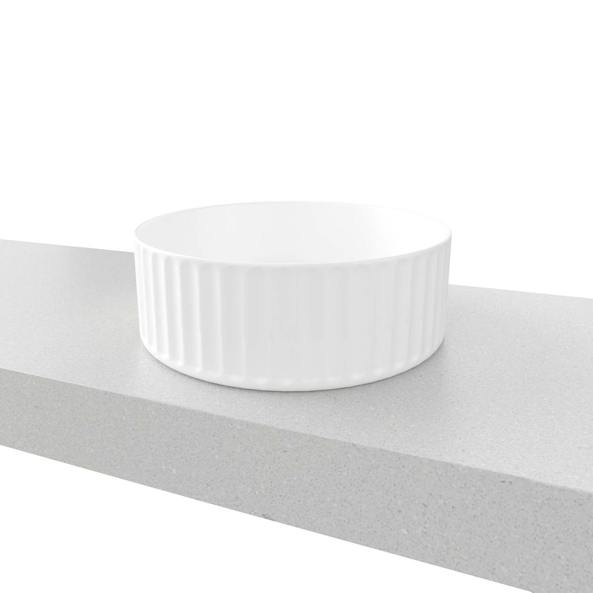 Allure Flute Basin 365mm Matt White Bathroom Basin Timberline