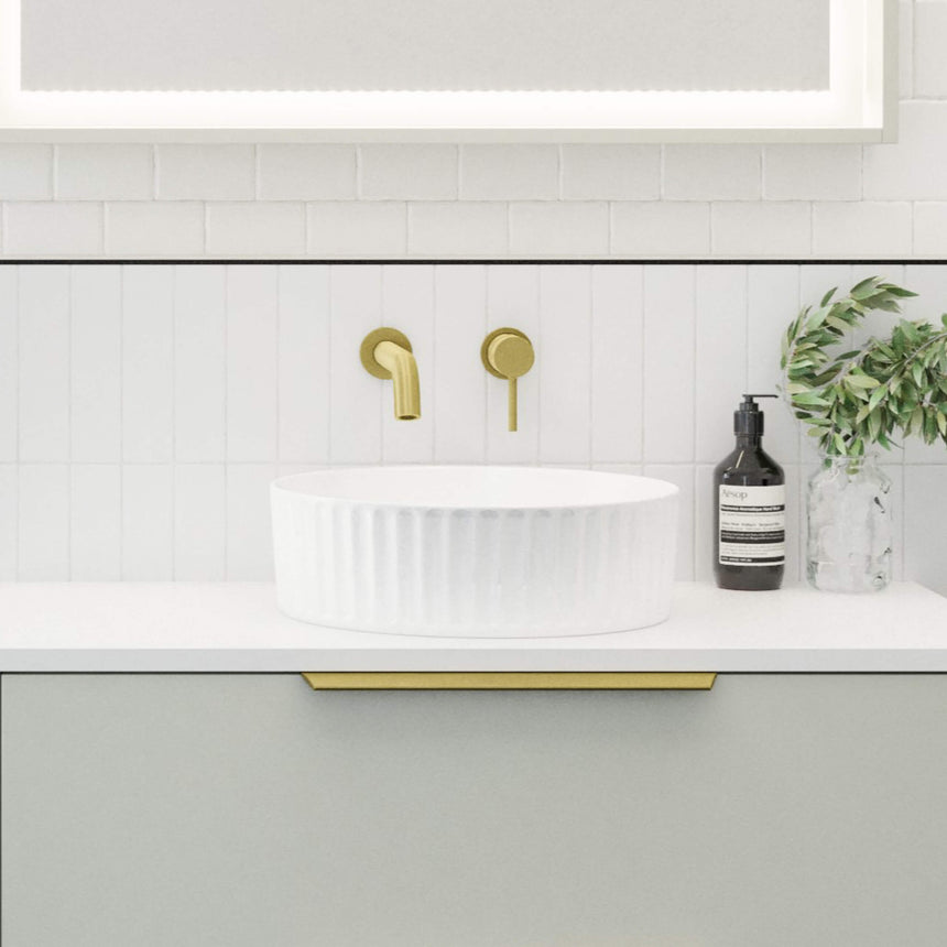 Allure Flute Basin 365mm Matt White Bathroom Basin Timberline