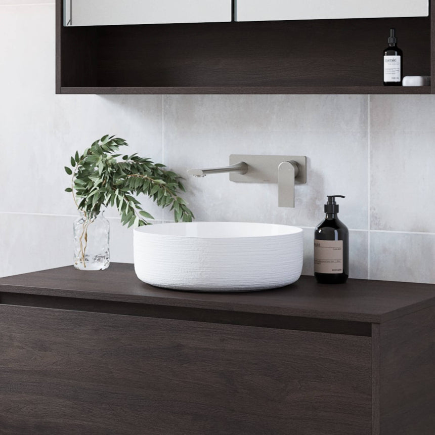 Allure Raked Basin 360mm Gloss White Bathroom Basin Timberline