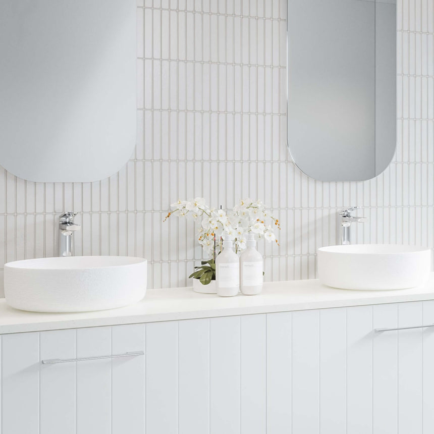 Allure Raked Basin 360mm Matt White Bathroom Basin Timberline