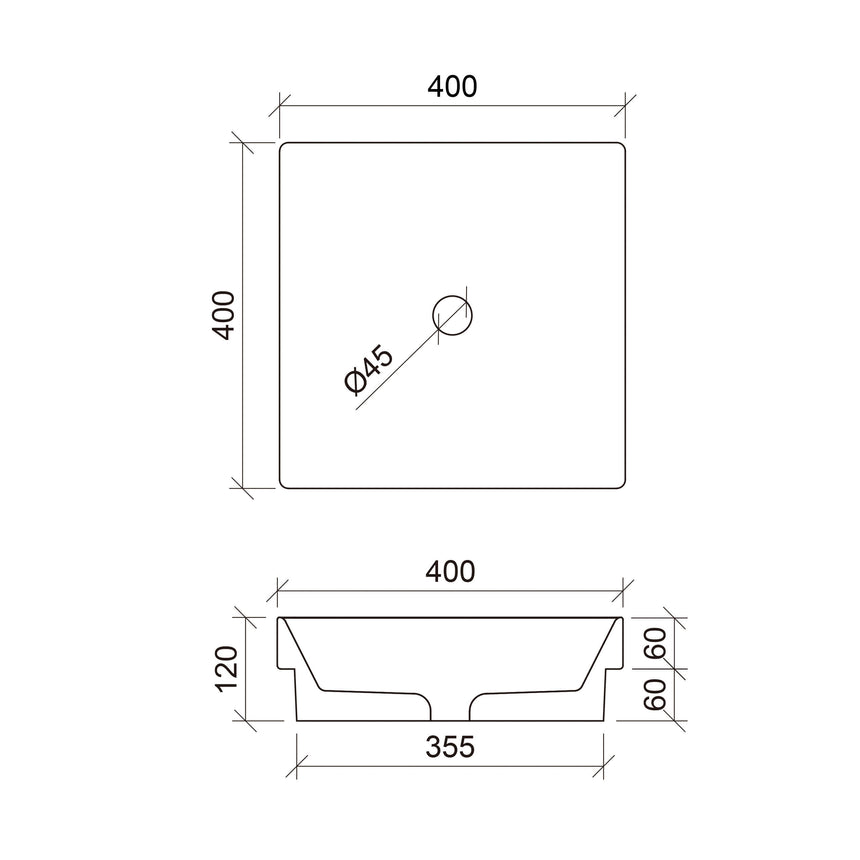Arcade Basin 400mm Gloss White Bathroom Basin Timberline