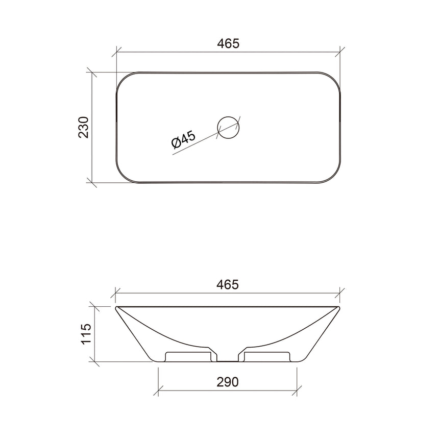 Bloom Basin 475mm Gloss White Bathroom Basin Timberline